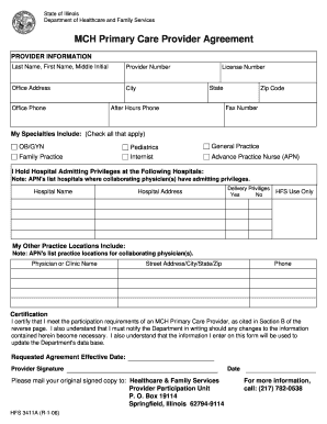 Illinois MCH Primary Care Provider Agreement