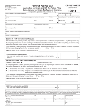 Connecticut Estate and Gift Tax Return Filing Extension Form