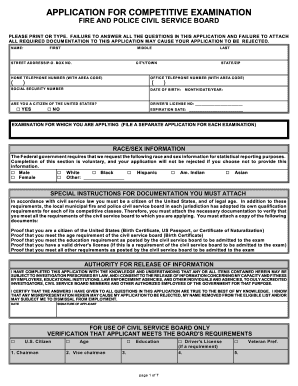 Fire and Police Civil Service Exam Application