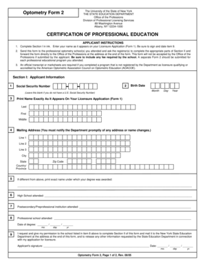 Optometry Form 2