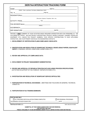 FAA Form 8110-29 DER Interaction Tracking
