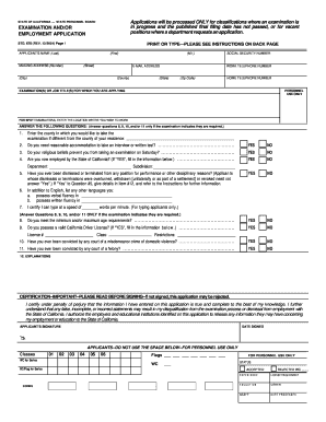 California State Personnel Board Employment Application