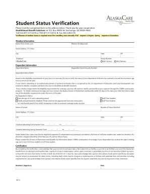 Student Status Verification Form