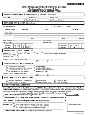 Oklahoma Employee Insurance Enrollment Form