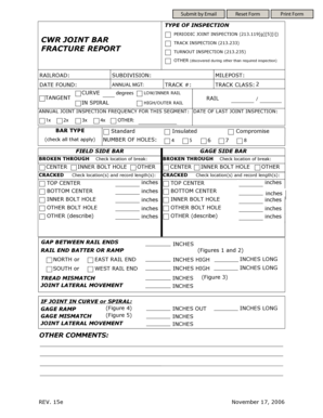Railroad Joint Bar Track Inspection Form