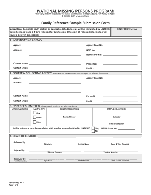 Family Reference Sample Submission Form