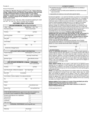 Customer Credit Application