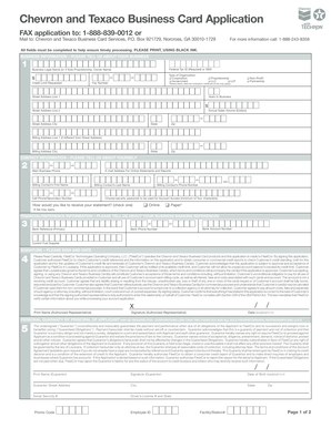 Chevron and Texaco Business Card Application