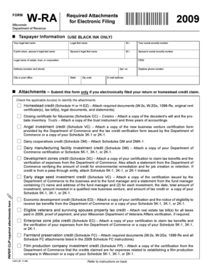 Wisconsin Form W-RA Required Attachments
