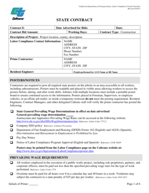 California Labor Compliance Prejob Checklist