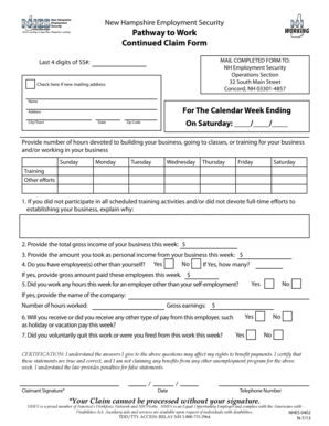 New Hampshire Continued Claim Form