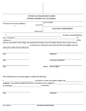Waiver of Indictment