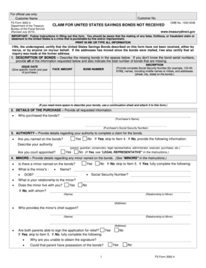 US Savings Bonds Claim Form
