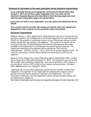 Florida Electronic Fingerprinting Form