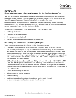 One Care Enrollment Decision Form