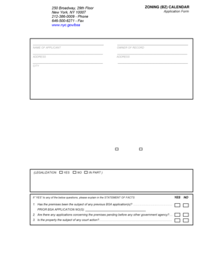 New York City BSA Zoning Application Form