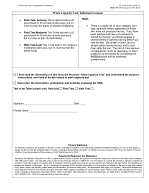 USDA Work Capacity Test Informed Consent