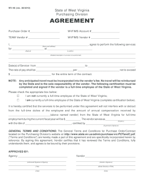 West Virginia Purchase Order Agreement