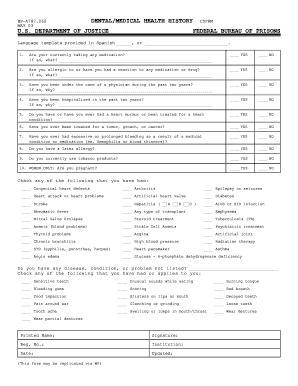 Dental Medical Health History Form