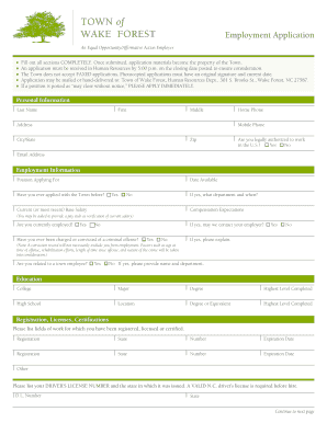 Employment Application Form
