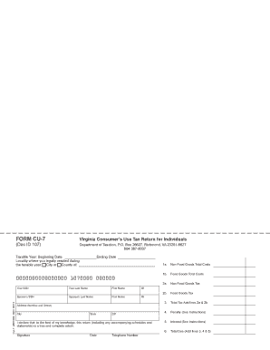 Virginia Consumer's Use Tax Return for Individuals