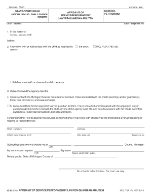 Affidavit of Service by Lawyer-Guardian Ad Litem