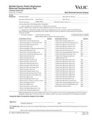 Suffolk County Public Employees Deferred Compensation Plan Investment Transfer Form