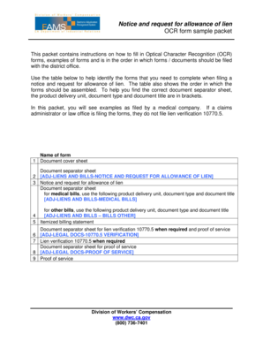 California Notice and Request for Allowance of Lien