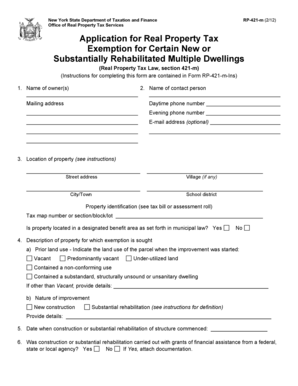 New York RP-421-m Form
