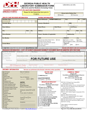 Georgia Public Health Laboratory Submission Form