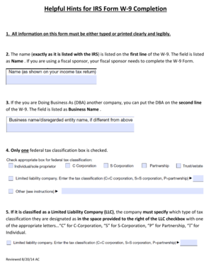 IRS Form W-9 Completion Guide