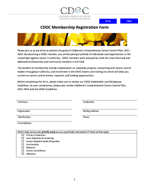 CDOC Membership Registration Form
