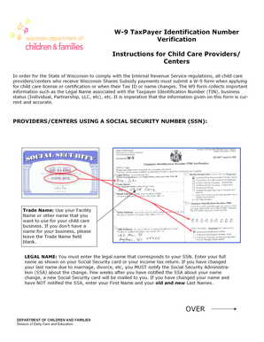 W-9 Taxpayer Identification Number Verification