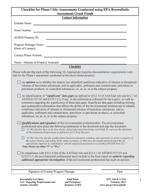 All Appropriate Inquiries Checklist