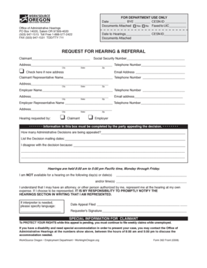 Request for Hearing & Referral