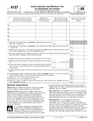 Form 4137 on Unreported Tip Income