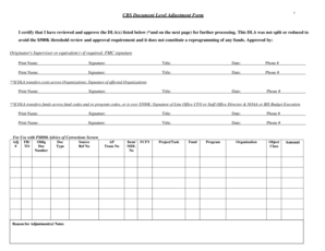 Document Level Adjustment Form