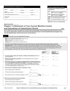 Chapter 13 Statement of Your Current Monthly Income
