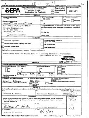 Pesticide Registration Application