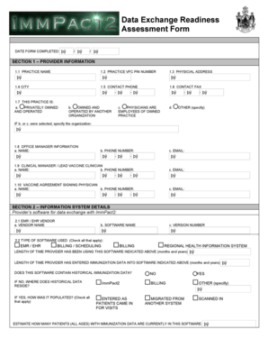 Data Exchange Readiness Assessment Form