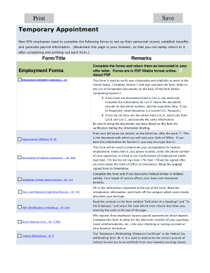 US Federal Employment Forms