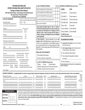New Jersey Retired Coverage Enrollment Application