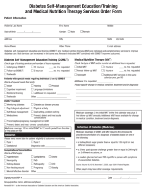 Diabetes Self-Management Education Order Form