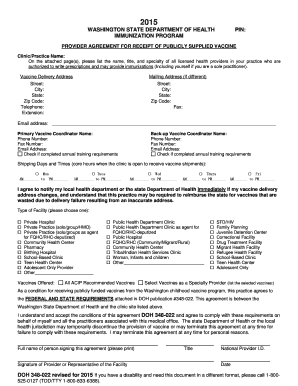 Washington State Vaccine Provider Agreement