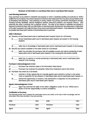 Lead-Based Paint Disclosure Form