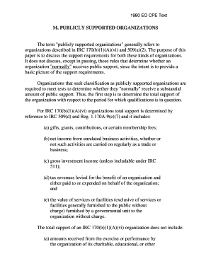 Publicly Supported Organizations Guide
