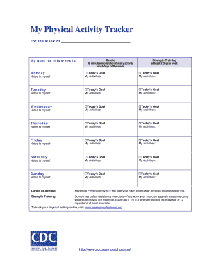 Physical Activity Tracker Template