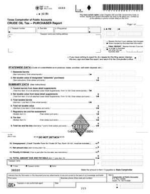 Texas Crude Oil Tax Purchaser Report
