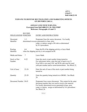 DoD 4160.21-M Turn-In Form