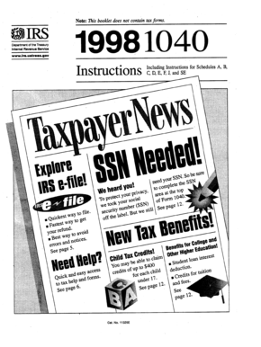 US Individual Income Tax Return 1998